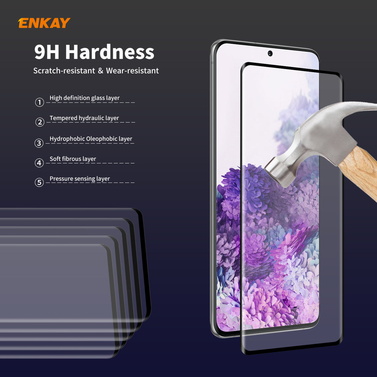 ENKAY 0,26 mm 9H 3D zakřivené tvrzené sklo s celoplošnou ochranou fólie pro Samsung Galaxy S20 Plus ENKAY 0,26 mm 9H 3D zakřivené tvrzené sklo s celoplošnou ochranou fólie pro Samsung Galaxy S20 Plus